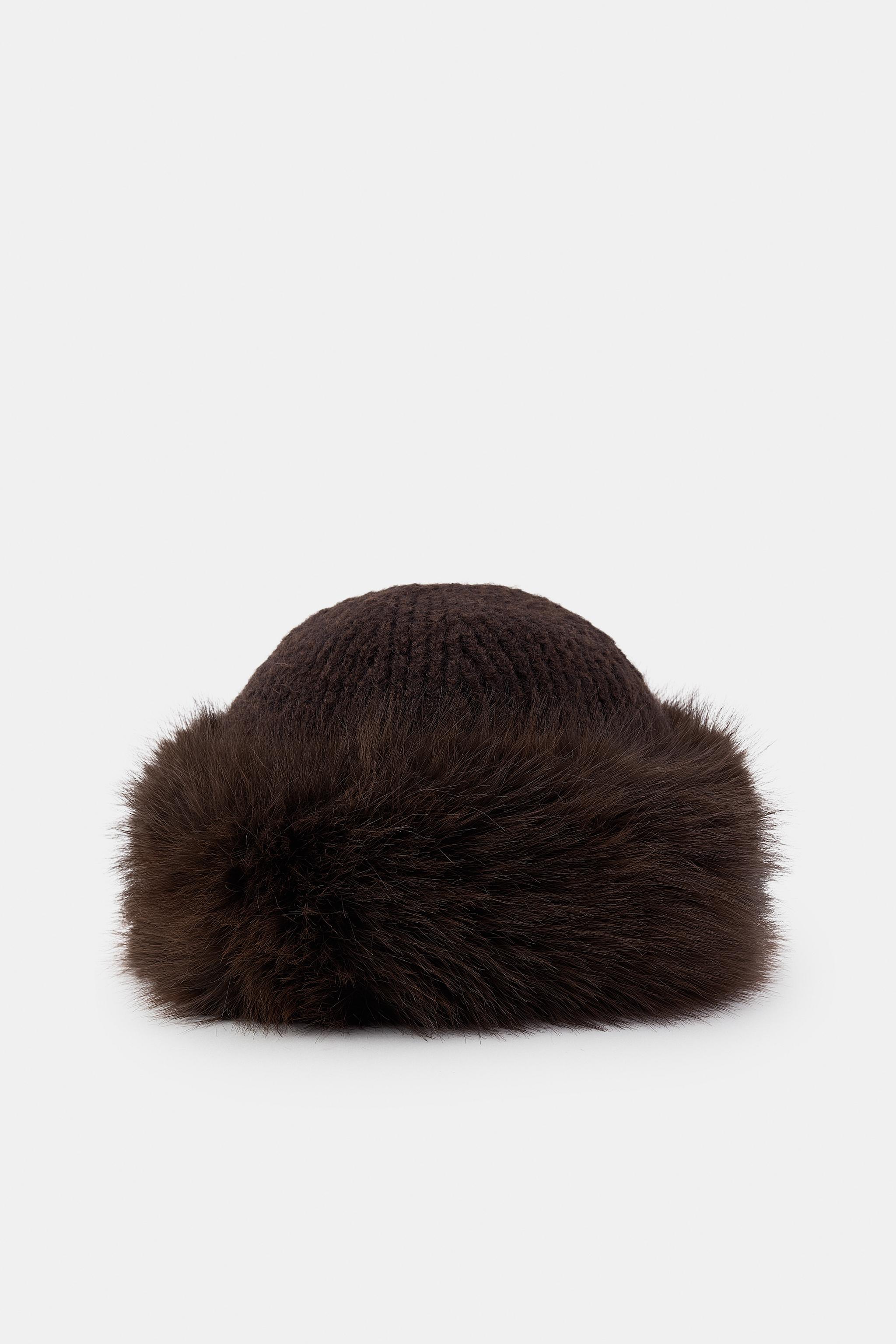 BONNET BEANIE EN MAILLE EFFET FOURRURE